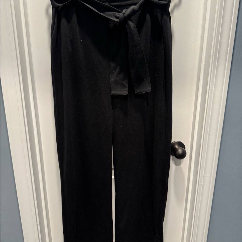 Liz Claiborne Black Wide Leg Pants with Tie Waist